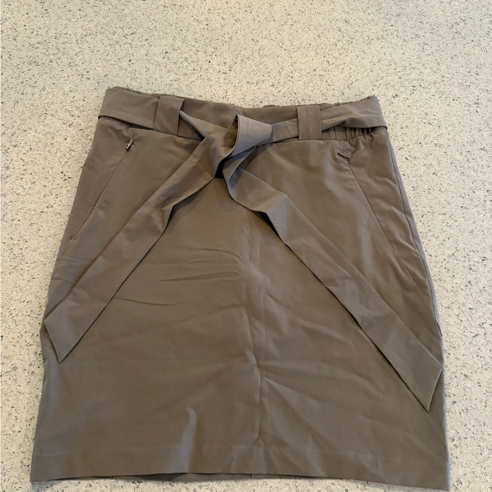 Antigua Gray Pencil Skirt with Tie Front
